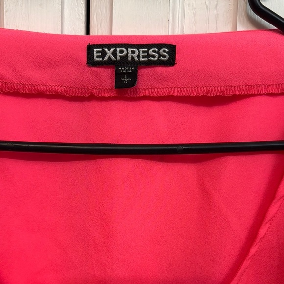 Express Pink Blouse with Cutout Short Sleeves. Size L. - Picture 2 of 5